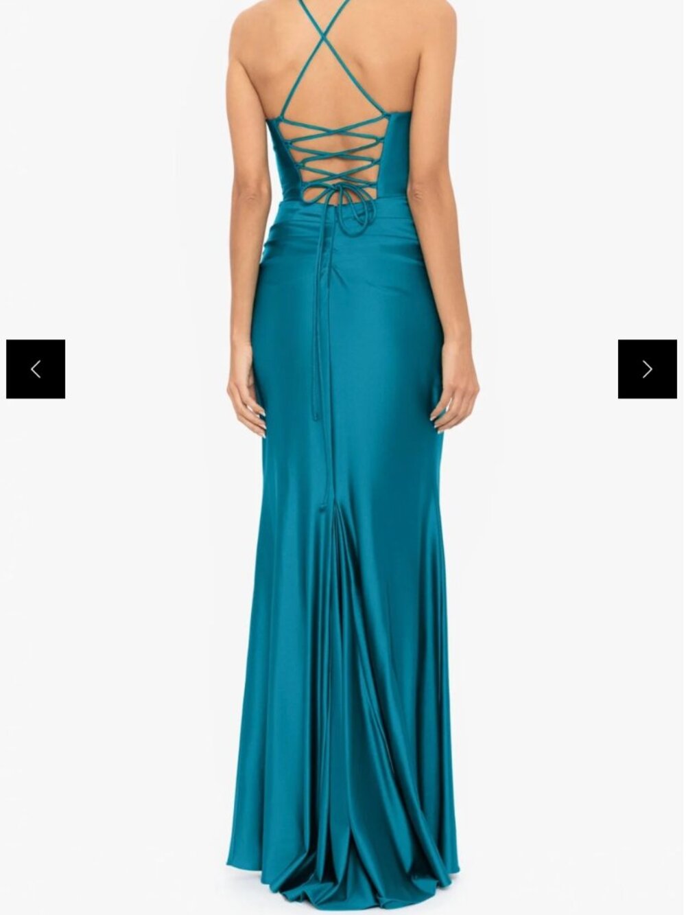 Betsy & Adam Long Blue Prom Dress, Navy Blue, Size 8 Petite